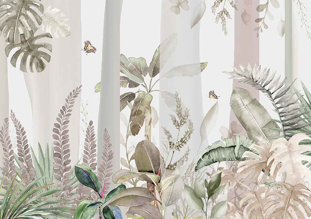 Tropical green plant wallpaper | Natural decoration painting for bedroom and living room