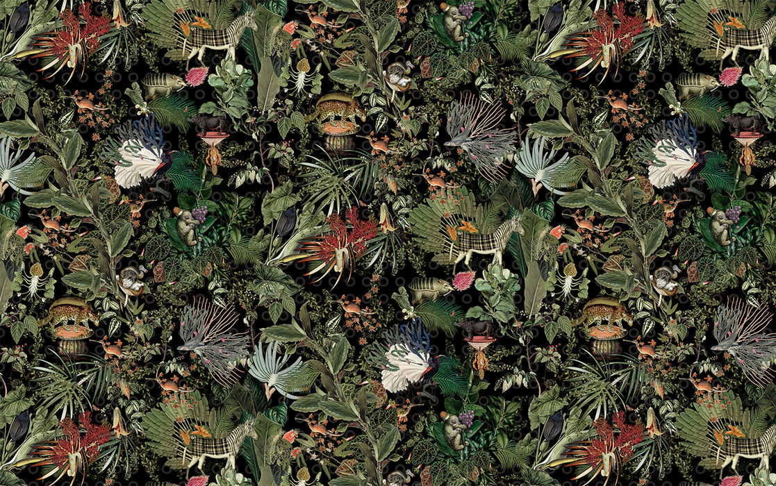 Tropical Jungle Wallpaper Mural | Living Room and Study Art Decoration Wall