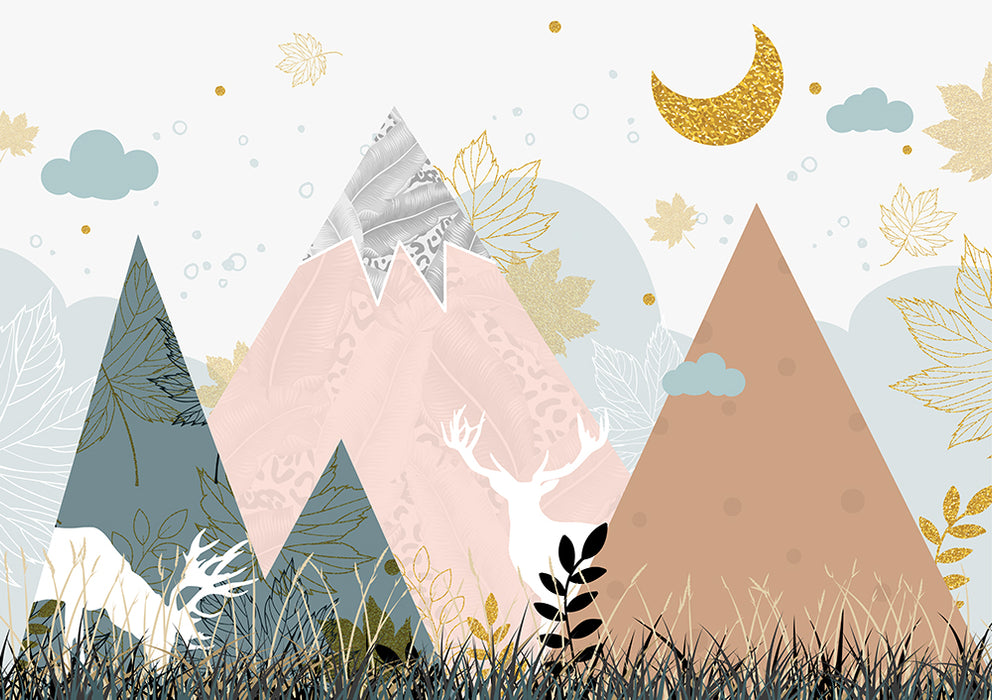 Mountain elk wallpaper mural | Children's room mural