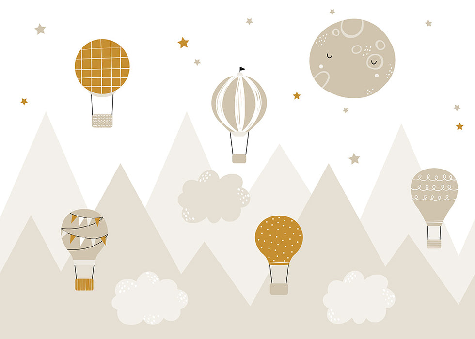 Hot air balloon wallpaper | Children's room mural