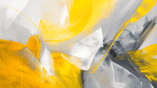 Abstract Art Brushwork Wallpaper Mural | Yellow Grey Modern Style - Carving wallpaper