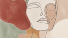 Abstract art wallpaper mural | Line face - Carving wallpaper