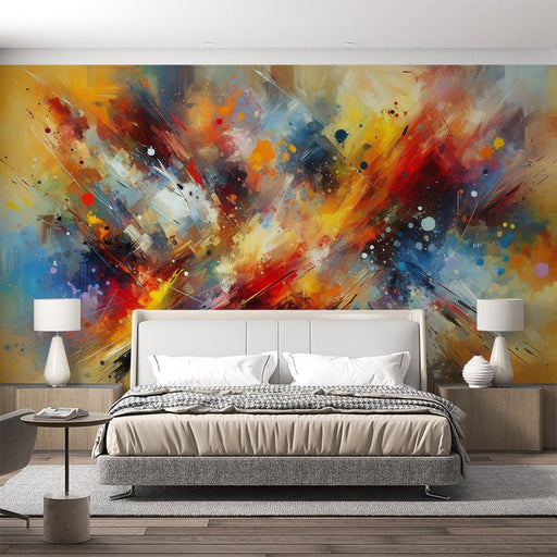 Abstract Art Wallpaper Murals | Colors such as Red, Yellow, Blue, etc - Carving wallpaper