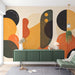 Abstract Geometry Wallpaper Mural | Retro Color Blocks - Carving wallpaper