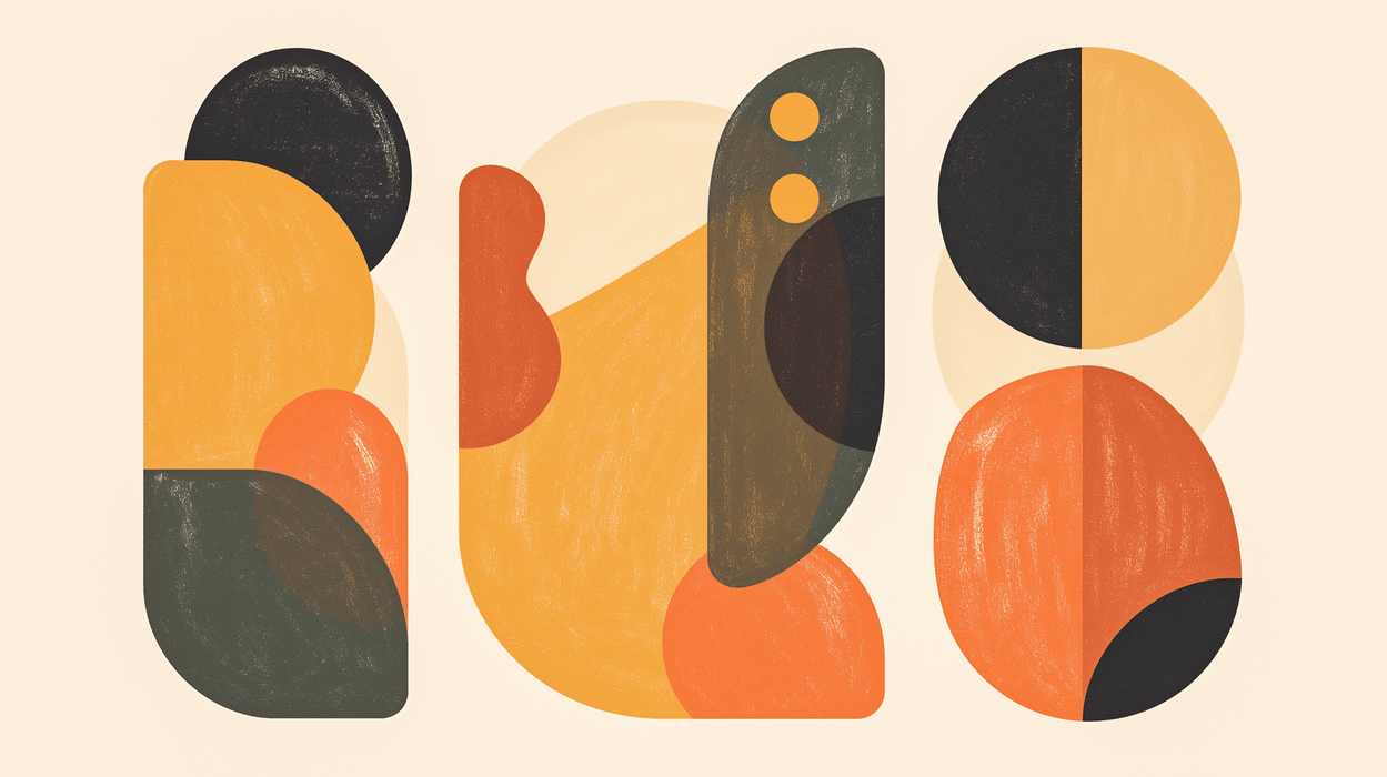 Abstract Geometry Wallpaper Mural | Retro Color Blocks - Carving wallpaper