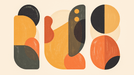 Abstract Geometry Wallpaper Mural | Retro Color Blocks - Carving wallpaper