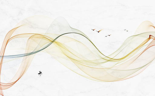 Abstract Line Landscape Wallpaper Mural | Bedroom and Living Room Decoration - Carving wallpaper