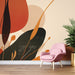 Abstract plant wallpaper mural | Autumn and winter color tones - Carving wallpaper
