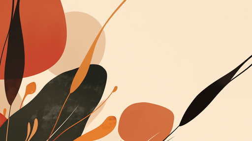 Abstract plant wallpaper mural | Autumn and winter color tones - Carving wallpaper
