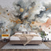 Abstract wallpaper mural | Golden explosion watercolor flash - Carving wallpaper