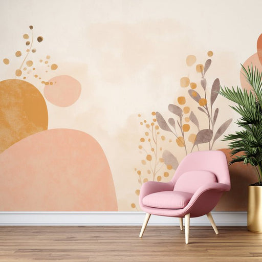 Abstract Wallpaper Murals | Flower and Pink Shapes - Carving wallpaper