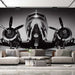 Airplane black and white wallpaper mural | Industrial style study room game room decoration wall