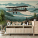 Airplane Forest Wallpaper Mural | Mountain Forest Aviation Theme - Carving wallpaper