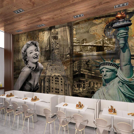 American style wallpaper mural | Marilyn Monroe - Carving wallpaper