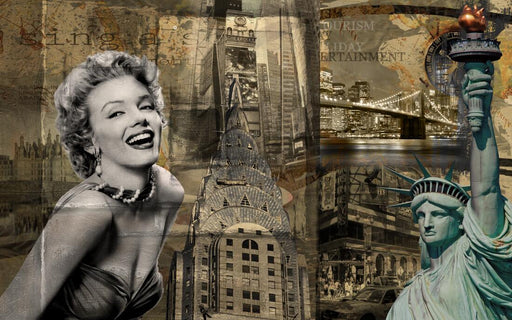 American style wallpaper mural | Marilyn Monroe - Carving wallpaper