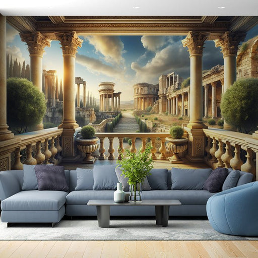 Ancient Roman wallpaper murals | Classical colonnades - Carving wallpaper