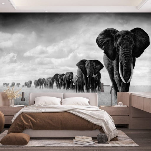 Animal Wallpaper Mural | Elephant - Carving wallpaper