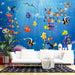 Animated Marine Life Wallpaper Mural | Children's Room - Carving wallpaper