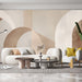 Arched wallpaper mural | Grey brown contemporary style - Carving wallpaper