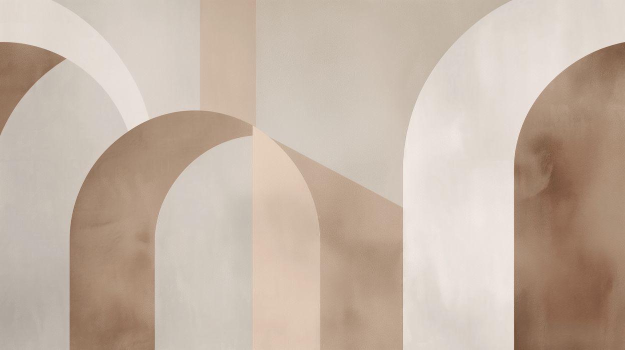 Arched wallpaper mural | Grey brown contemporary style - Carving wallpaper
