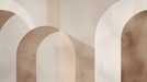 Arched wallpaper mural | Grey brown contemporary style - Carving wallpaper