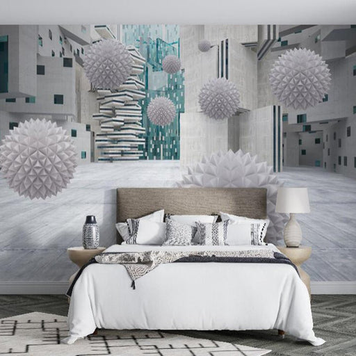 Architecture and Sphere Wallpaper Murals | Geometric Style Murals - Carving wallpaper