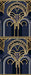 Art Deco Geometric Line Wallpaper Mural | Luxury Blue & Gold Accent Wall - Bedroom & Living Room Décor