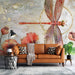 Art hand-painted flower dragonfly wallpaper mural | Poppy flowers, dragonflies