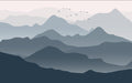 Artistic conception wallpaper mural | Mountains and flying birds - Carving wallpaper