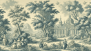 Artistic style wallpaper murals | Ruyi print style and royal architecture - Carving wallpaper