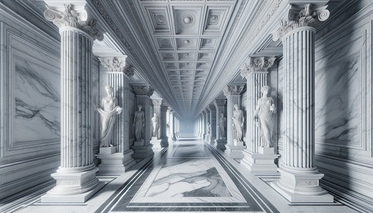 Artistic Wallpaper Murals | Palace with Ancient Columns and Greek Statues - Carving wallpaper