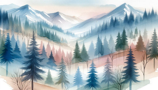 Baby Mountain Wallpaper Mural | Blue Mountains and Trees - Carving wallpaper