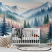 Baby Mountain Wallpaper Mural | Blue Mountains and Trees - Carving wallpaper