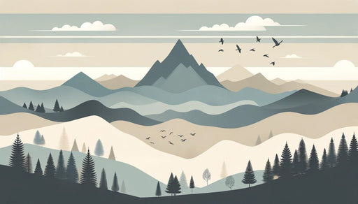 Baby Mountain Wallpaper Mural | Neutral toned Mountain Peaks - Carving wallpaper
