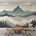 Baby Mountain Wallpaper Mural | Neutral toned Mountain Peaks - Carving wallpaper