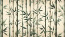 Bamboo wallpaper mural | Emerald bamboo leaves and light green bamboo poles - Carving wallpaper