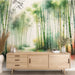 Bamboo wallpaper mural | multi - color watercolor - Carving wallpaper