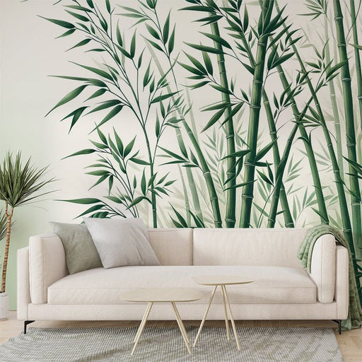 Bamboo Wallpaper Mural | Thick Bamboo Grove - Carving wallpaper