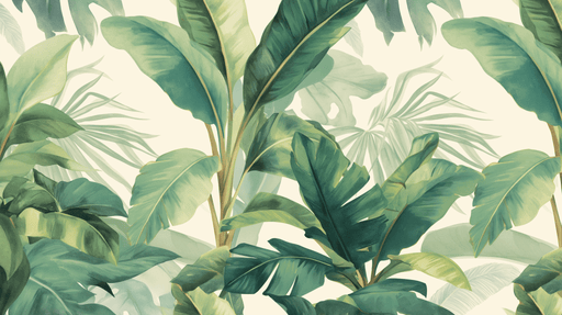 Banana Leaf Wallpaper Mural | Tropical Plants - Carving wallpaper