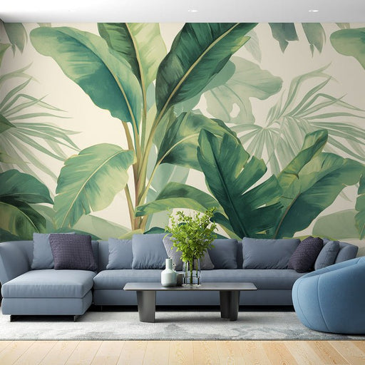 Banana Leaf Wallpaper Mural | Tropical Plants - Carving wallpaper