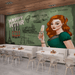 Bar street wall murals | Women with wine glasses match nostalgia - Carving wallpaper