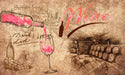 Bar wallpaper mural | Wine themed retro style hand - painted mural - Carving wallpaper