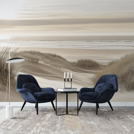 Beach Landscape Wallpaper Murals | Dunes and Peaceful Sea - Carving wallpaper