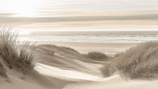 Beach Landscape Wallpaper Murals | Dunes and Peaceful Sea - Carving wallpaper