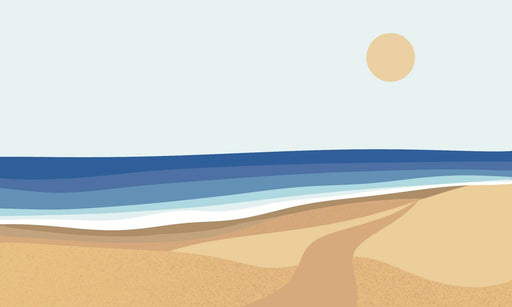 Beach Wallpaper Mural | Fine Sand, Calm Sea, and Sunshine - Carving wallpaper