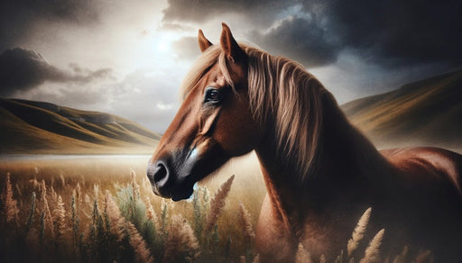 Beautiful Horse Landscape Wallpaper Mural | Brown Horse Grassland - Carving wallpaper