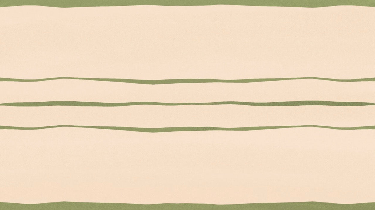 Beige green wallpaper mural | Green stripe - Carving wallpaper