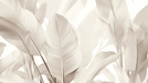 Beige Leaf Wallpaper | Monochrome - Carving wallpaper