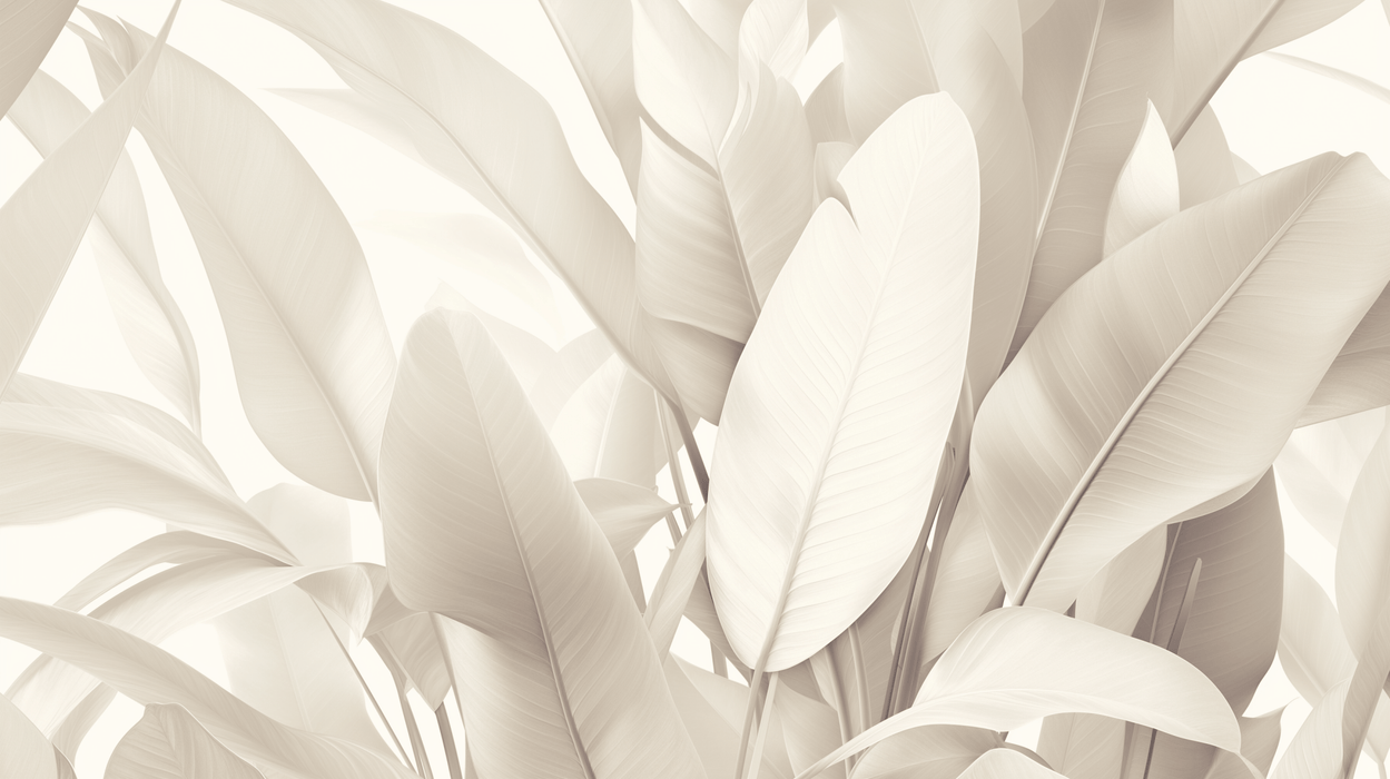 Beige Leaf Wallpaper Mural | Large Leaf - Carving wallpaper