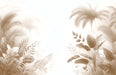 Beige Leaf Wallpaper Mural | Leaves and Tropical Palm Trees - Carving wallpaper